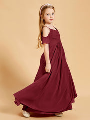 Off-the-Shoulder Bridesmaid Gown for Juniors Burgundy
