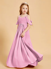 Off-the-Shoulder Bridesmaid Gown for Juniors Candy Pink