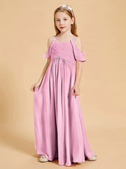 Off-the-Shoulder Bridesmaid Gown for Juniors Candy Pink