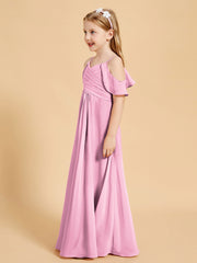 Off-the-Shoulder Bridesmaid Gown for Juniors Candy Pink