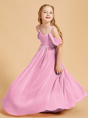 Off-the-Shoulder Bridesmaid Gown for Juniors Candy Pink