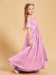 Off-the-Shoulder Bridesmaid Gown for Juniors Candy Pink