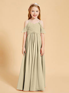 Off-the-Shoulder Bridesmaid Gown for Juniors Champagne