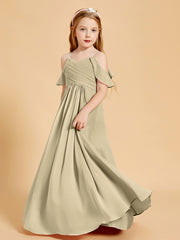 Off-the-Shoulder Bridesmaid Gown for Juniors Champagne