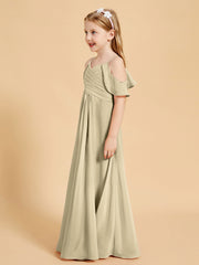 Off-the-Shoulder Bridesmaid Gown for Juniors Champagne