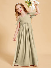 Off-the-Shoulder Bridesmaid Gown for Juniors Champagne