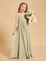 Off-the-Shoulder Bridesmaid Gown for Juniors Champagne