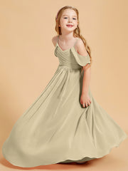 Off-the-Shoulder Bridesmaid Gown for Juniors Champagne