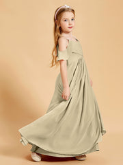 Off-the-Shoulder Bridesmaid Gown for Juniors Champagne