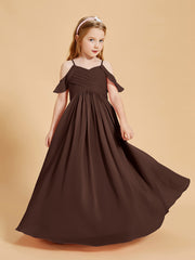 Off-the-Shoulder Bridesmaid Gown for Juniors Chocolate