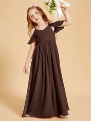 Off-the-Shoulder Bridesmaid Gown for Juniors Chocolate
