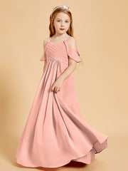 Off-the-Shoulder Bridesmaid Gown for Juniors Coral