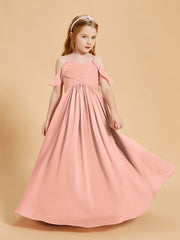 Off-the-Shoulder Bridesmaid Gown for Juniors Coral
