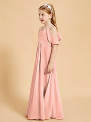 Off-the-Shoulder Bridesmaid Gown for Juniors Coral