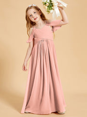 Off-the-Shoulder Bridesmaid Gown for Juniors Coral