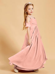 Off-the-Shoulder Bridesmaid Gown for Juniors Coral