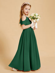Off-the-Shoulder Bridesmaid Gown for Juniors Dark Green