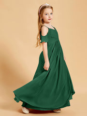 Off-the-Shoulder Bridesmaid Gown for Juniors Dark Green