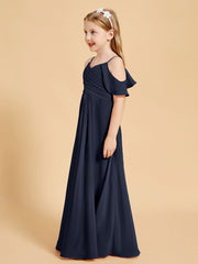Off-the-Shoulder Bridesmaid Gown for Juniors Dark Navy