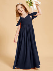 Off-the-Shoulder Bridesmaid Gown for Juniors Dark Navy
