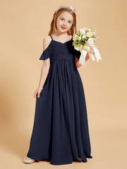 Off-the-Shoulder Bridesmaid Gown for Juniors Dark Navy
