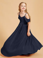 Off-the-Shoulder Bridesmaid Gown for Juniors Dark Navy
