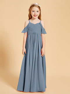 Off-the-Shoulder Bridesmaid Gown for Juniors Dusty Blue