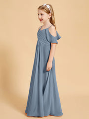 Off-the-Shoulder Bridesmaid Gown for Juniors Dusty Blue