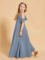 Off-the-Shoulder Bridesmaid Gown for Juniors Dusty Blue