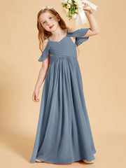 Off-the-Shoulder Bridesmaid Gown for Juniors Dusty Blue