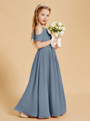Off-the-Shoulder Bridesmaid Gown for Juniors Dusty Blue