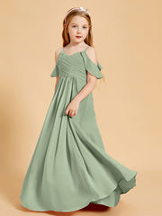 Off-the-Shoulder Bridesmaid Gown for Juniors Dusty Sage