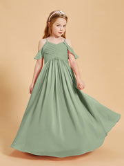 Off-the-Shoulder Bridesmaid Gown for Juniors Dusty Sage