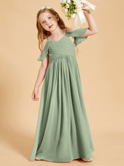 Off-the-Shoulder Bridesmaid Gown for Juniors Dusty Sage