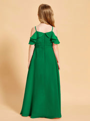 Off-the-Shoulder Bridesmaid Gown for Juniors Emerald