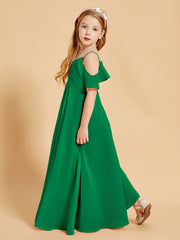 Off-the-Shoulder Bridesmaid Gown for Juniors Emerald