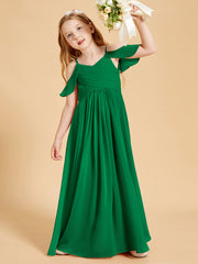 Off-the-Shoulder Bridesmaid Gown for Juniors Emerald
