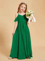 Off-the-Shoulder Bridesmaid Gown for Juniors Emerald