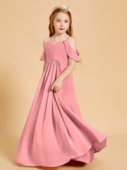 Off-the-Shoulder Bridesmaid Gown for Juniors Flamingo