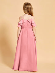 Off-the-Shoulder Bridesmaid Gown for Juniors Flamingo