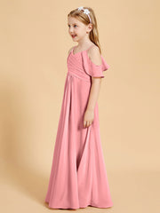 Off-the-Shoulder Bridesmaid Gown for Juniors Flamingo