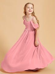 Off-the-Shoulder Bridesmaid Gown for Juniors Flamingo