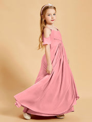 Off-the-Shoulder Bridesmaid Gown for Juniors Flamingo