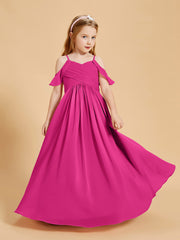 Off-the-Shoulder Bridesmaid Gown for Juniors Fuchsia