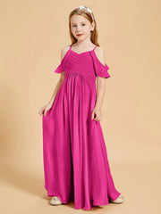 Off-the-Shoulder Bridesmaid Gown for Juniors Fuchsia