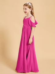 Off-the-Shoulder Bridesmaid Gown for Juniors Fuchsia