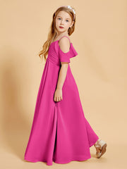 Off-the-Shoulder Bridesmaid Gown for Juniors Fuchsia