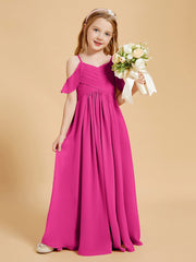 Off-the-Shoulder Bridesmaid Gown for Juniors Fuchsia