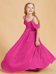 Off-the-Shoulder Bridesmaid Gown for Juniors Fuchsia