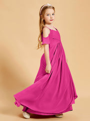 Off-the-Shoulder Bridesmaid Gown for Juniors Fuchsia